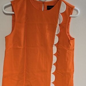 Victoria Beckham for Target Orange Blouse with White Scallop Accent